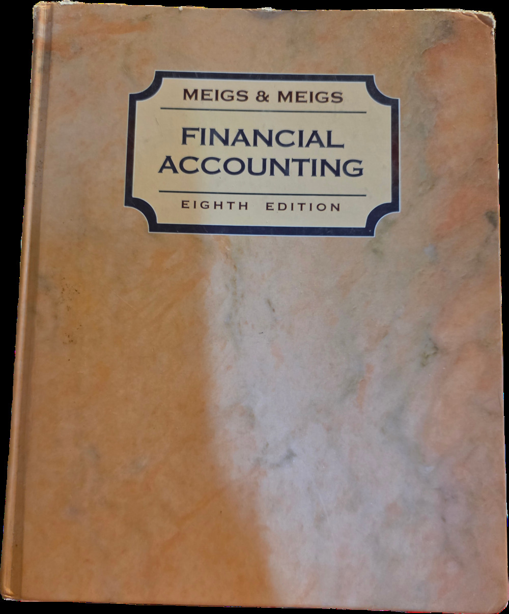 Financial Accounting Meigs & Meigs 8th Edition Hardcover Textbook 1995